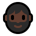 🧔🏿 person: dark skin tone, beard display on Windows